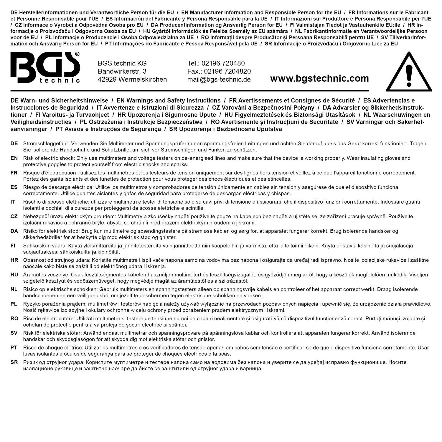 BGS 2192-1 Ersatz Prüfspitzen für Multimeter