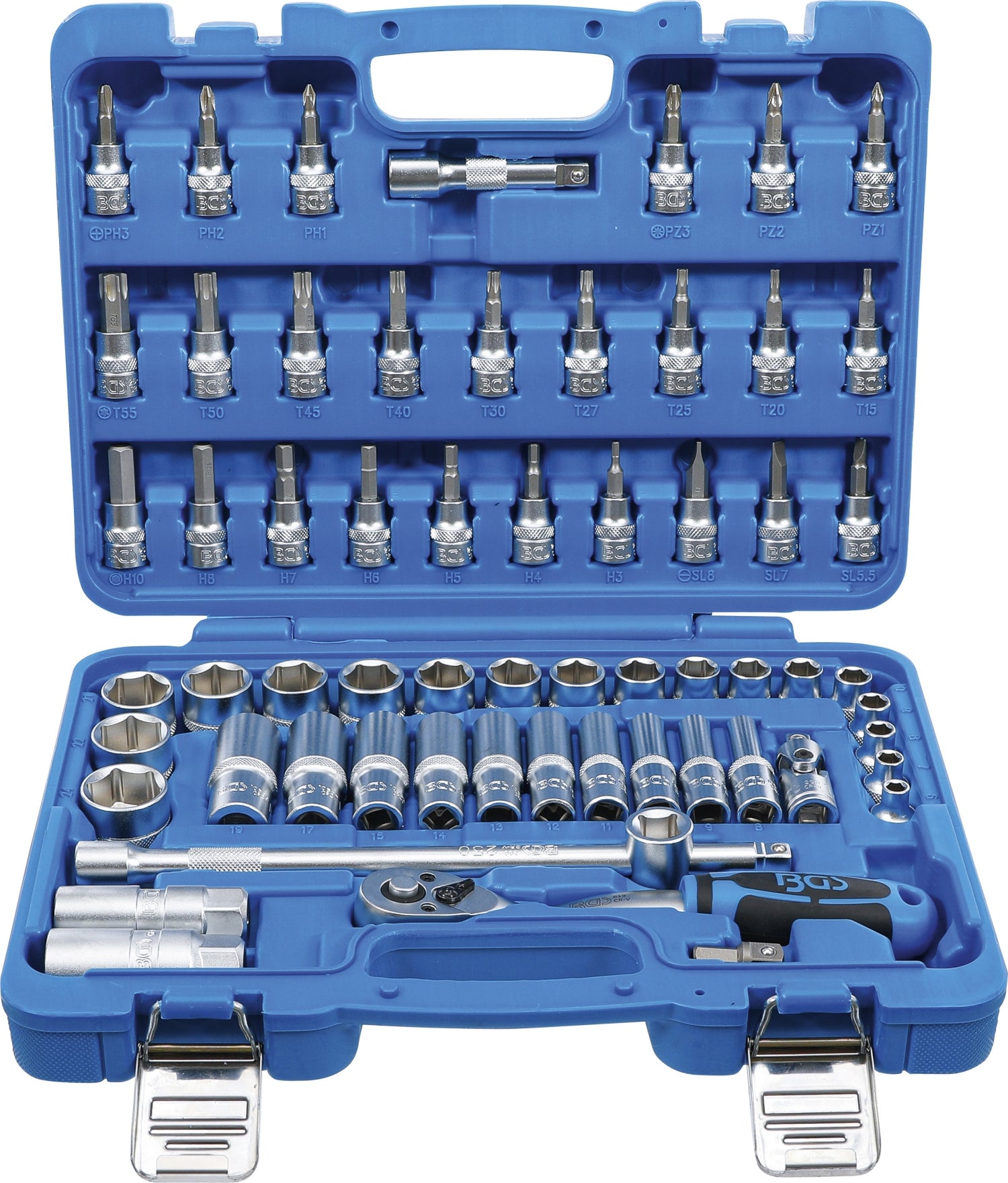 BGS 2218 Satz Steckschlüssel Sechskant Antrieb 10mm (3/8") 61 teilig