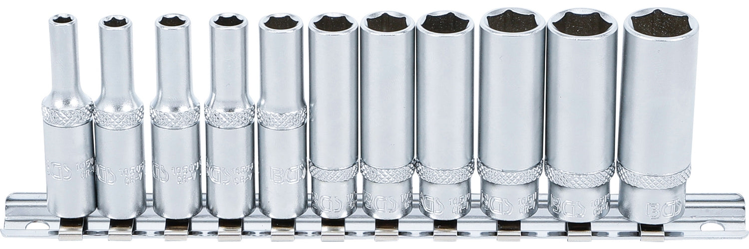 BGS 2221 Satz Tiefbett Nüsse lang 4-13mm Antrieb 6,3mm (1/4") 11 teilig