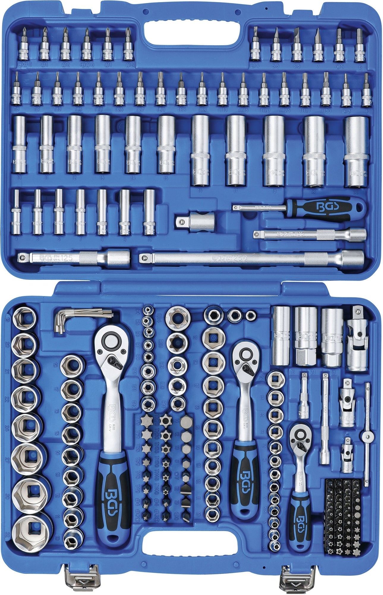 BGS 2243 Satz Steckschlüssel Sechskant Antrieb 6,3mm (1/4") & 10mm (3/8") & 12,5mm (1/2") 192 teilig