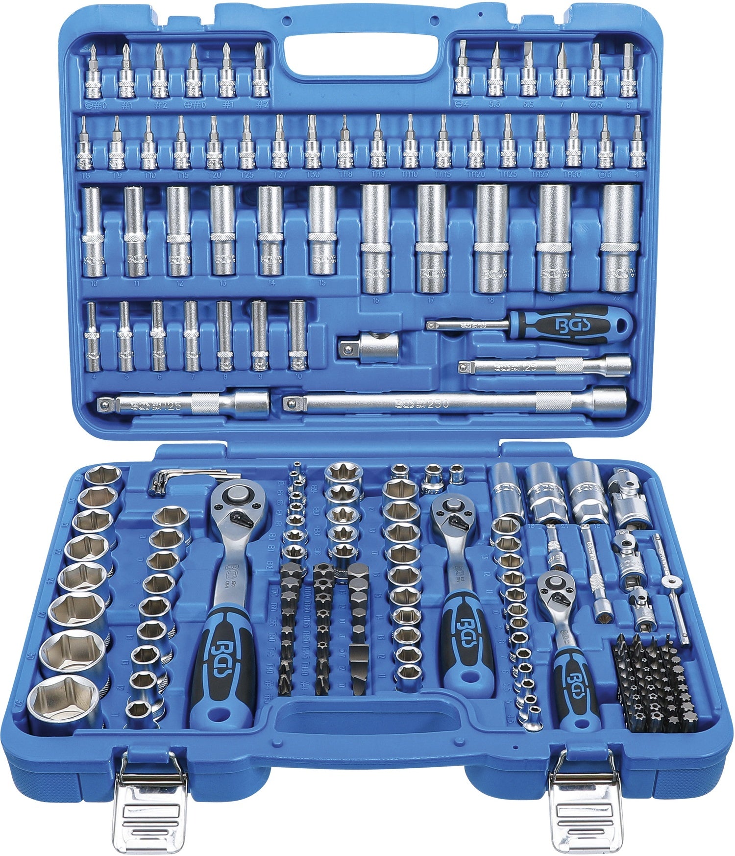 BGS 2243 Satz Steckschlüssel Sechskant Antrieb 6,3mm (1/4") & 10mm (3/8") & 12,5mm (1/2") 192 teilig