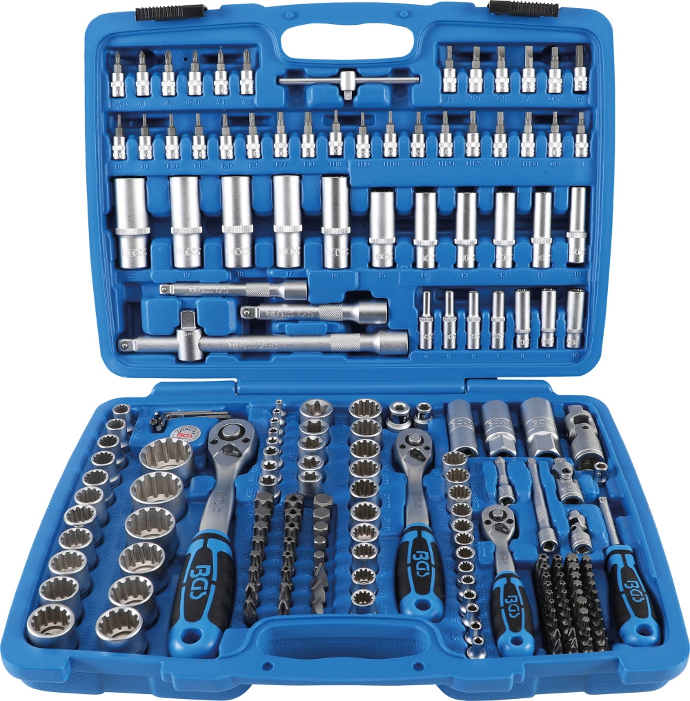 BGS 2247 Satz Steckschlüssel Gear Lock Antrieb 6,3mm (1/4") & 10mm (3/8") & 12,5mm (1/2") 192 teilig