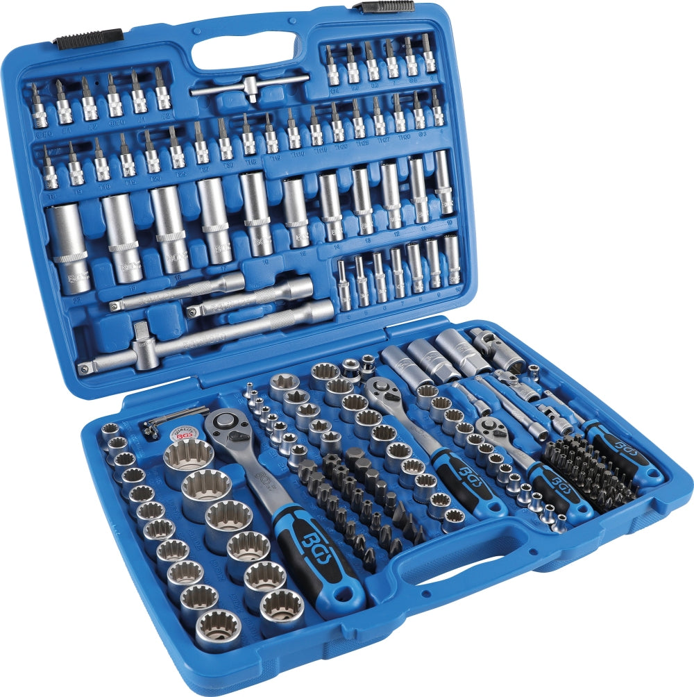 BGS 2247 Satz Steckschlüssel Gear Lock Antrieb 6,3mm (1/4") & 10mm (3/8") & 12,5mm (1/2") 192 teilig