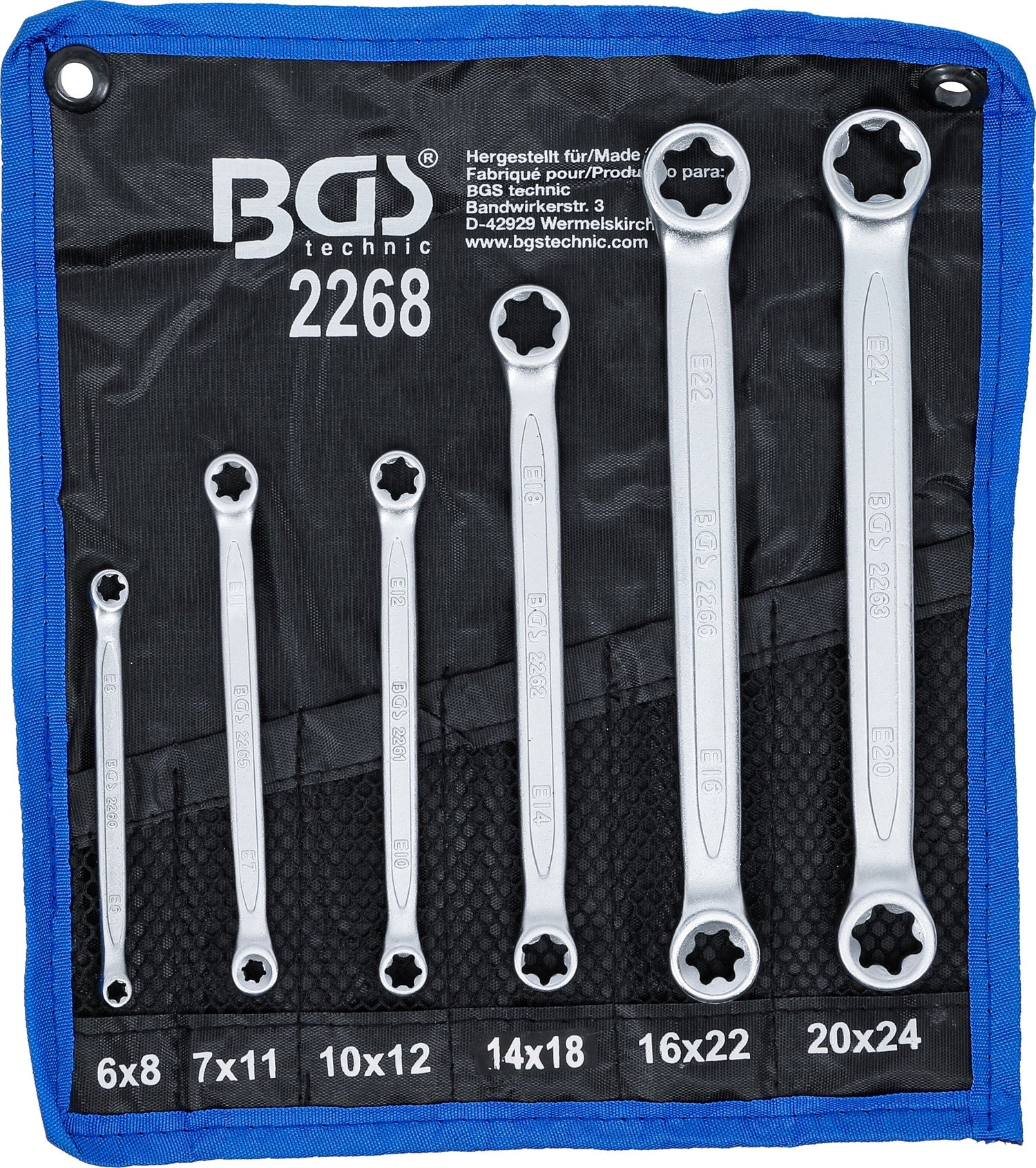 BGS 2268 Satz TORX Ringschlüssel E6-E24 6 teilig warm geschmiedet