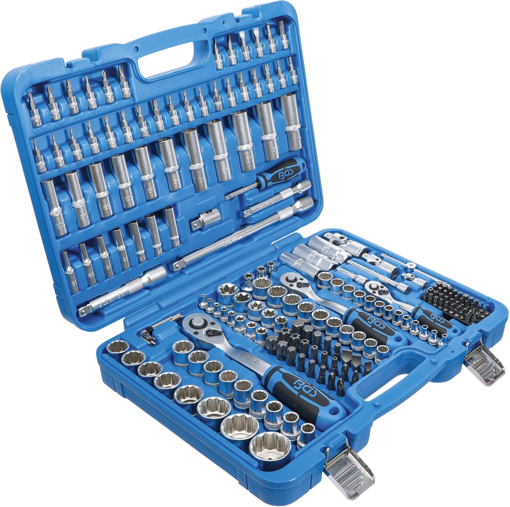 BGS 2286 Satz Steckschlüssel Zwölfkant Antrieb 6,3mm (1/4") & 10mm (3/8") & 12,5mm (1/2") 192 teilig