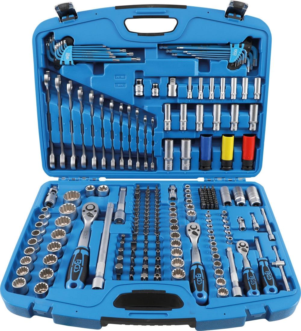 BGS 2290 Satz Steckschlüssel Gear Lock Antrieb 6,3mm (1/4") & 10mm (3/8") & 12,5mm (1/2") 218 teilig