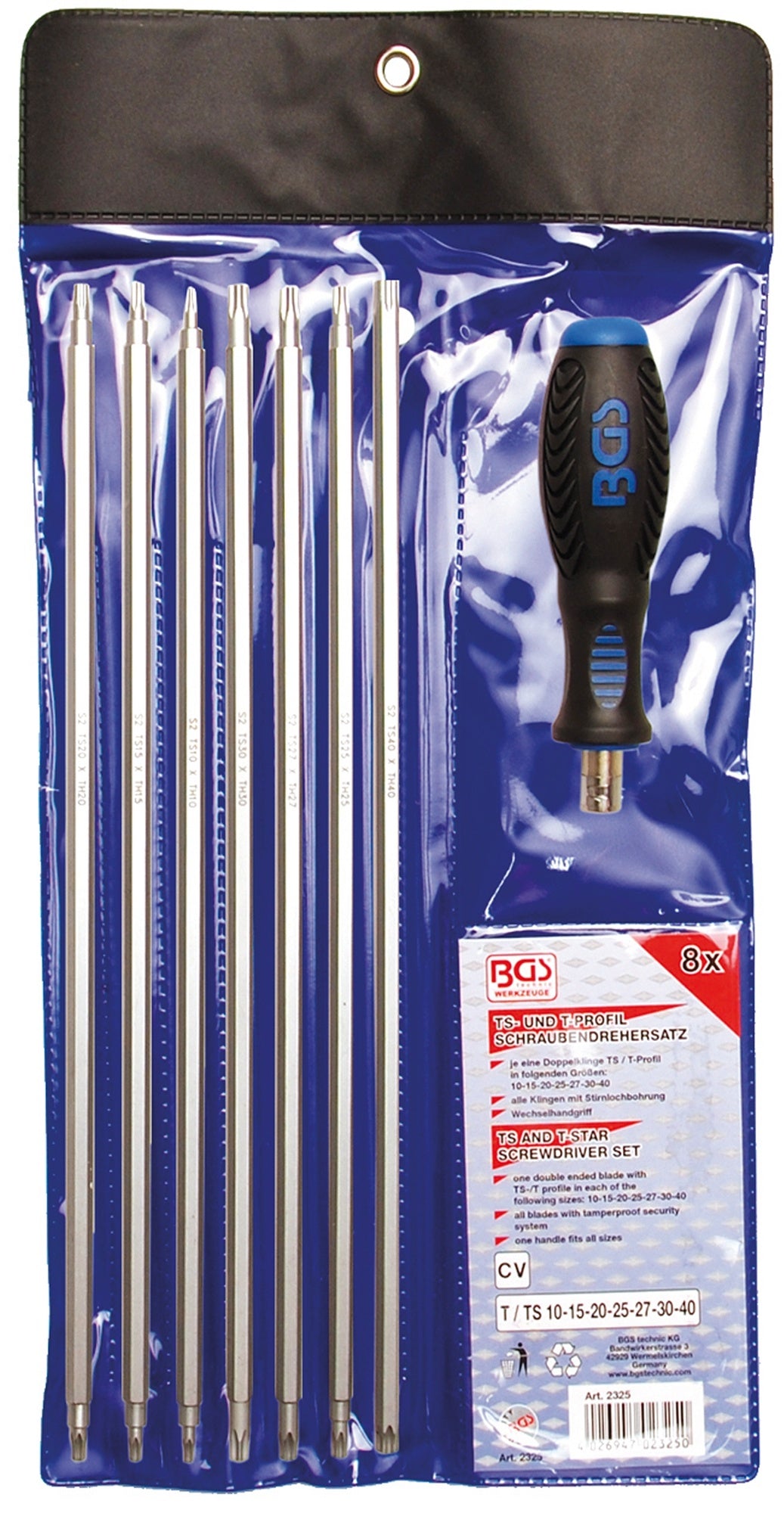 BGS 2325 Satz Schraubendreher TORX T-Profil TS-Profil für Torx Plus mit Wechselklingen 8 teilig