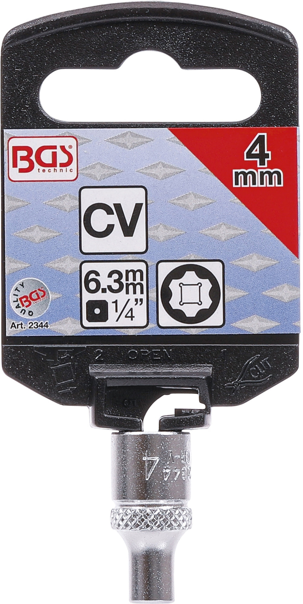 BGS 2344 Nuss / Stecknuss / Steckschlüsseleinsatz Super Lock SW 4mm Antrieb 6,3mm (1/4")