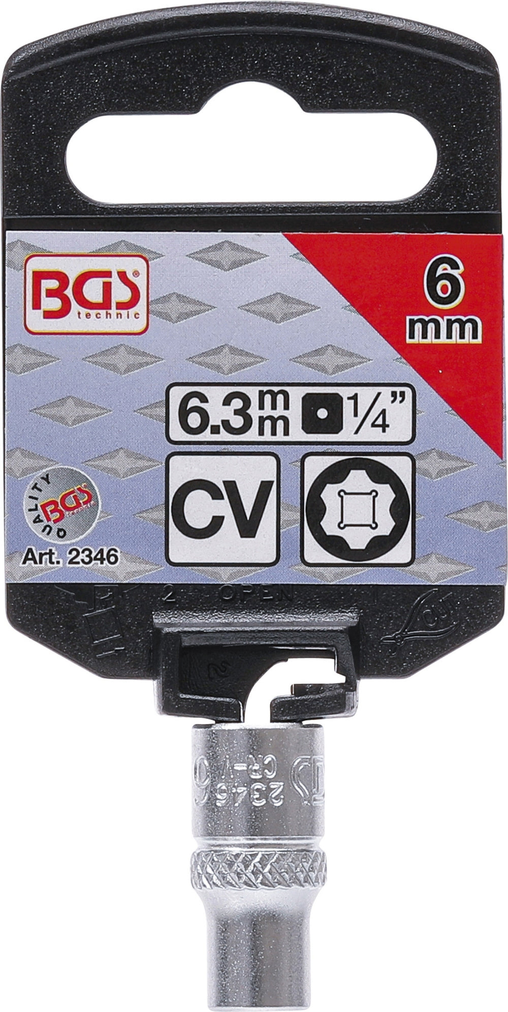 BGS 2346 Nuss / Stecknuss / Steckschlüsseleinsatz Super Lock SW 6mm Antrieb 6,3mm (1/4")