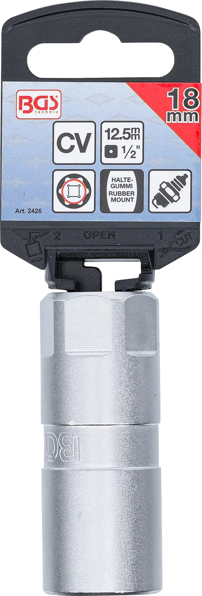 BGS 2426 Zündkerzen Einsatz Sechskant SW 18mm Antrieb 12,5mm (1/2")