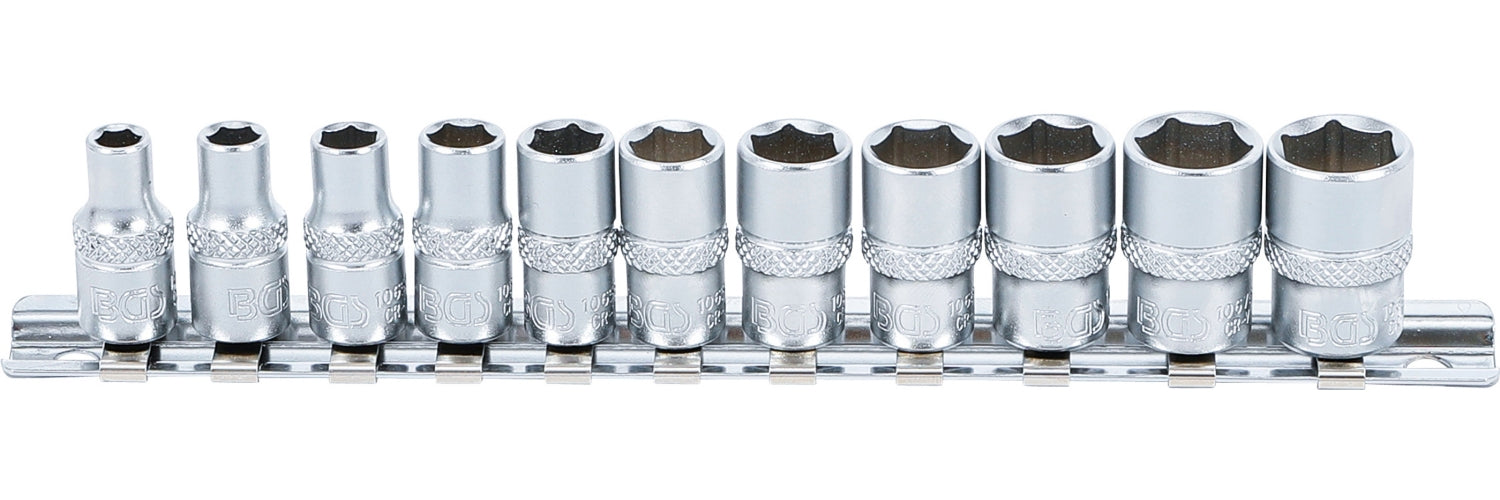 BGS 2433 ZOLL Nüsse Steckschlüssel Einsätze auf Klemmschiene 11tlg 6,3mm (1/4")