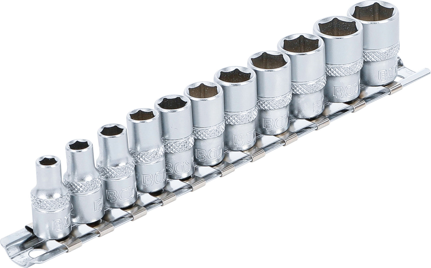BGS 2433 ZOLL Nüsse Steckschlüssel Einsätze auf Klemmschiene 11tlg 6,3mm (1/4")