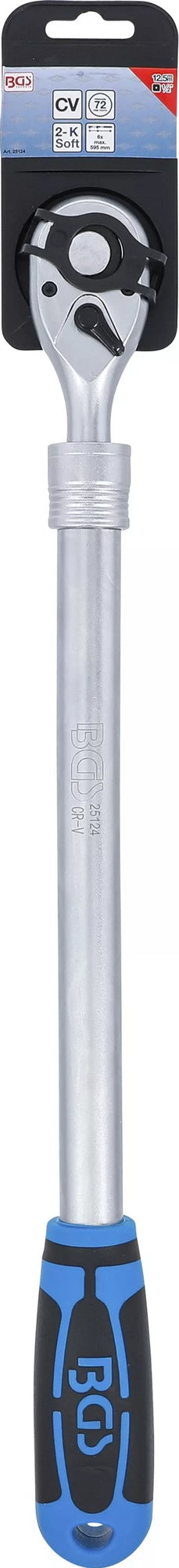 BGS 25124 Umschaltknarre ausziehbar extra lang Abtrieb 12,5mm (1/2") 455 - 595mm