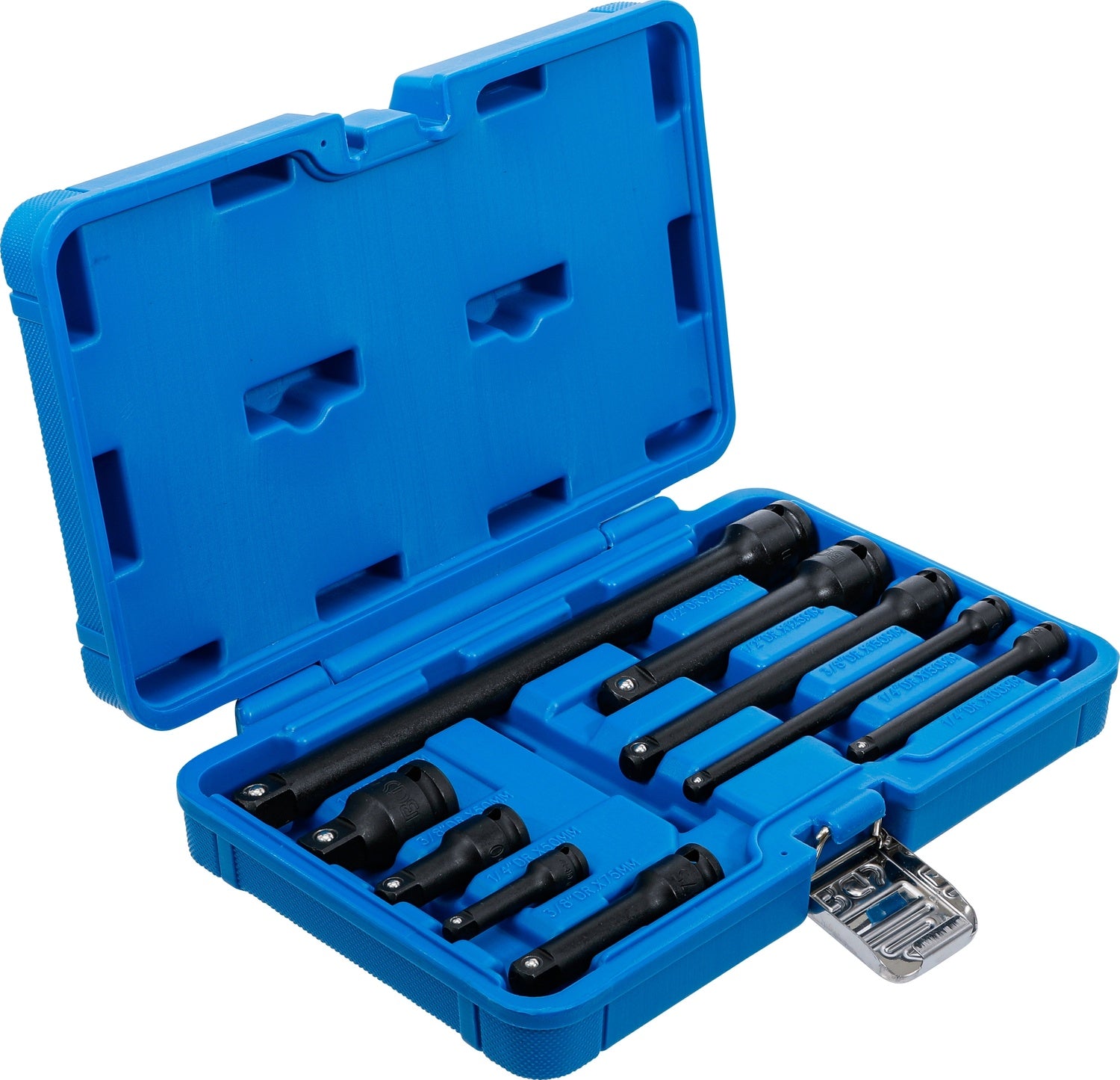BGS 25145 Satz Kraft Verlängerungen 6,3mm (1/4") 10mm (3/8") 12,5mm (1/2") 9 teilig
