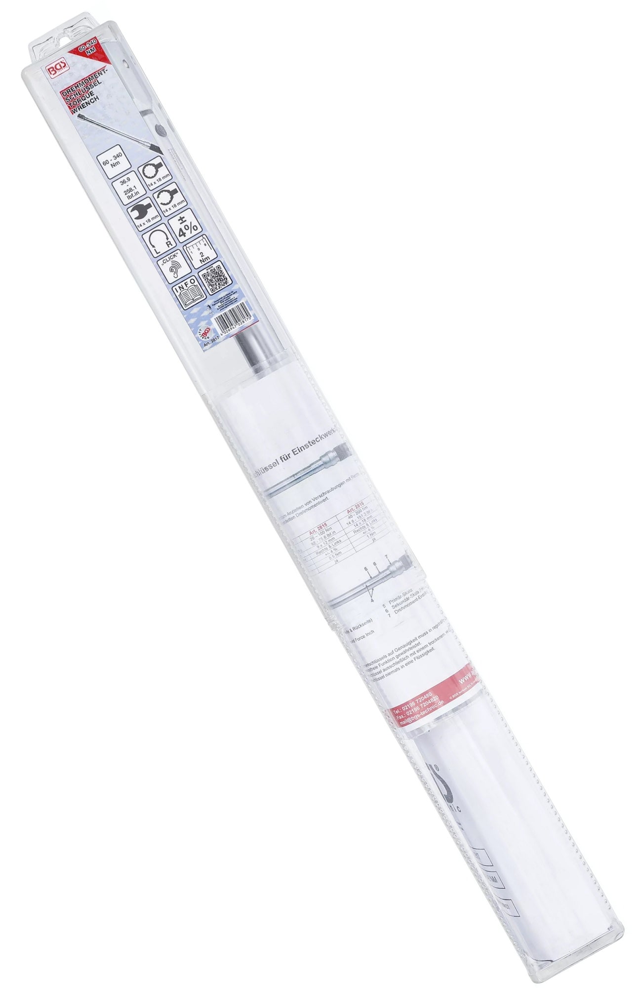 BGS 2817 Drehmomentschlüssel 60 - 340 Nm passend für 14 x 18mm Einsteckwerkzeuge Außenvierkant
