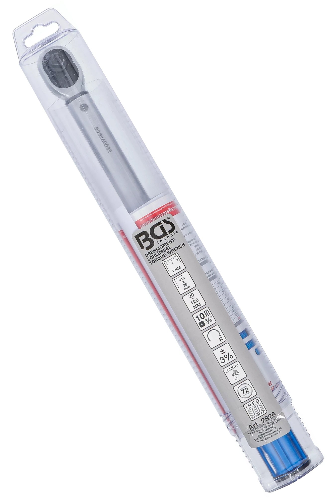 BGS 2826 Drehmomentschlüssel Abtrieb Außenvierkant 10mm (3/8") 20 - 120Nm