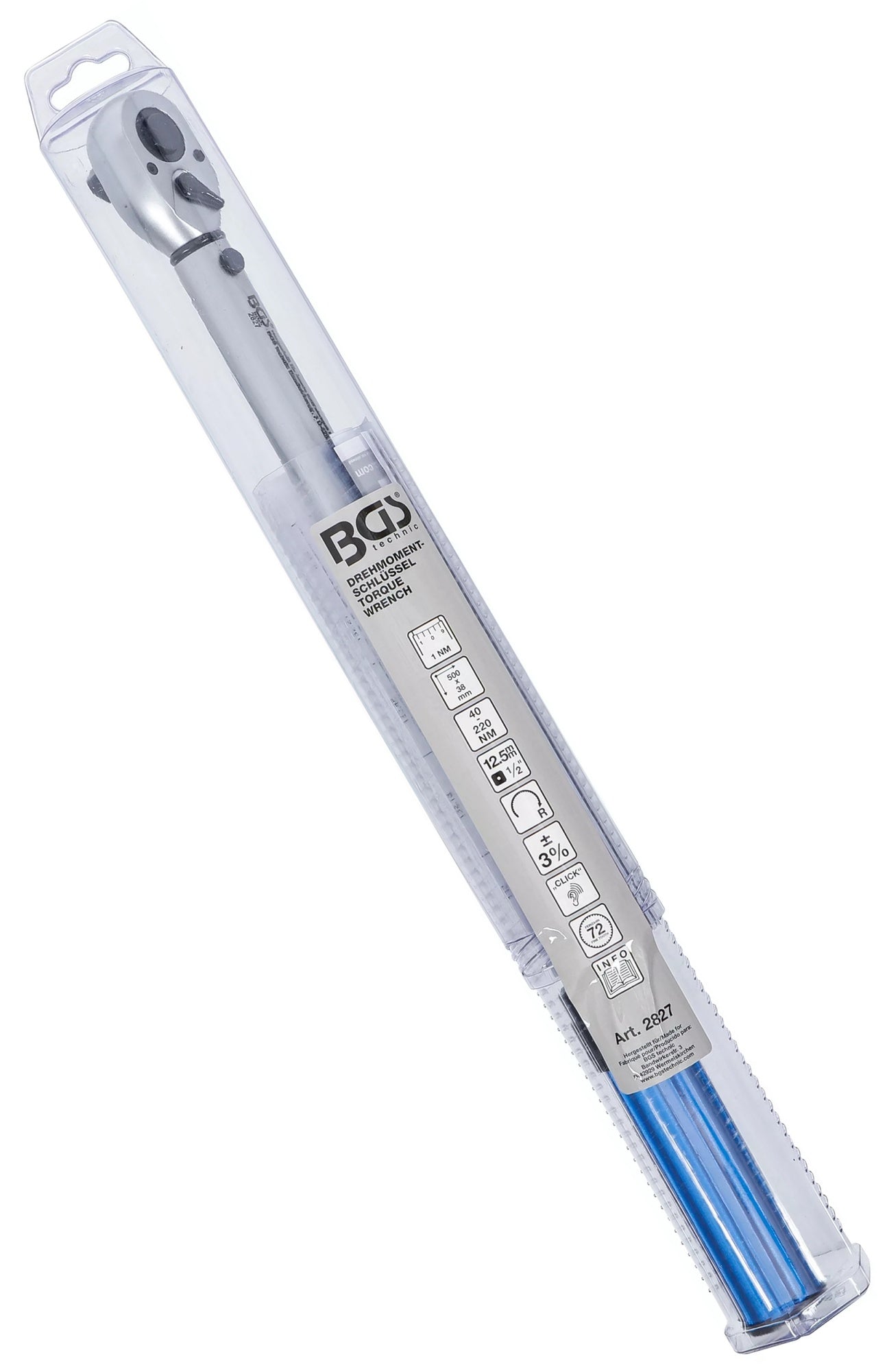 BGS 2827 Drehmomentschlüssel Abtrieb Außenvierkant 12,5mm (1/2") 40 - 220Nm