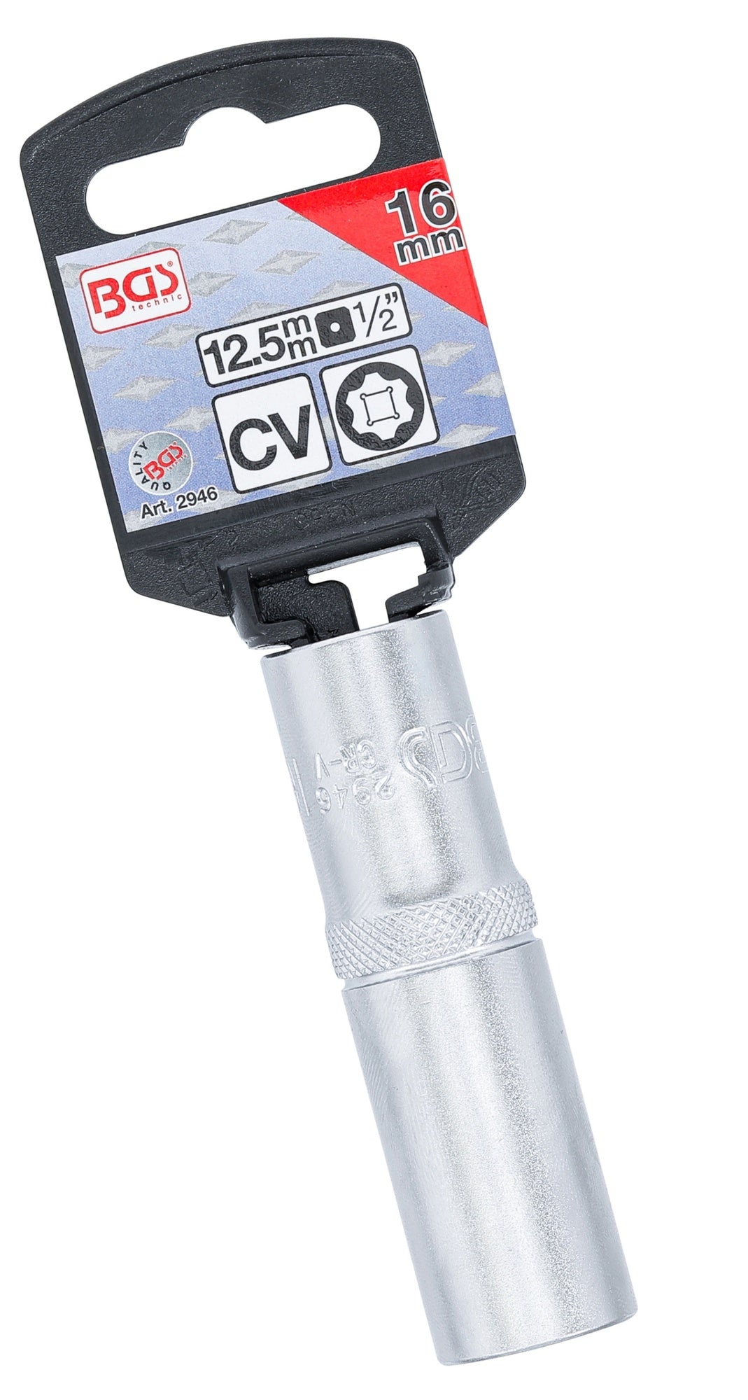 BGS 2946 Nuss / Stecknuss 16mm lang/tief Super Lock Wellenprofil Antrieb 12,5mm (1/2")