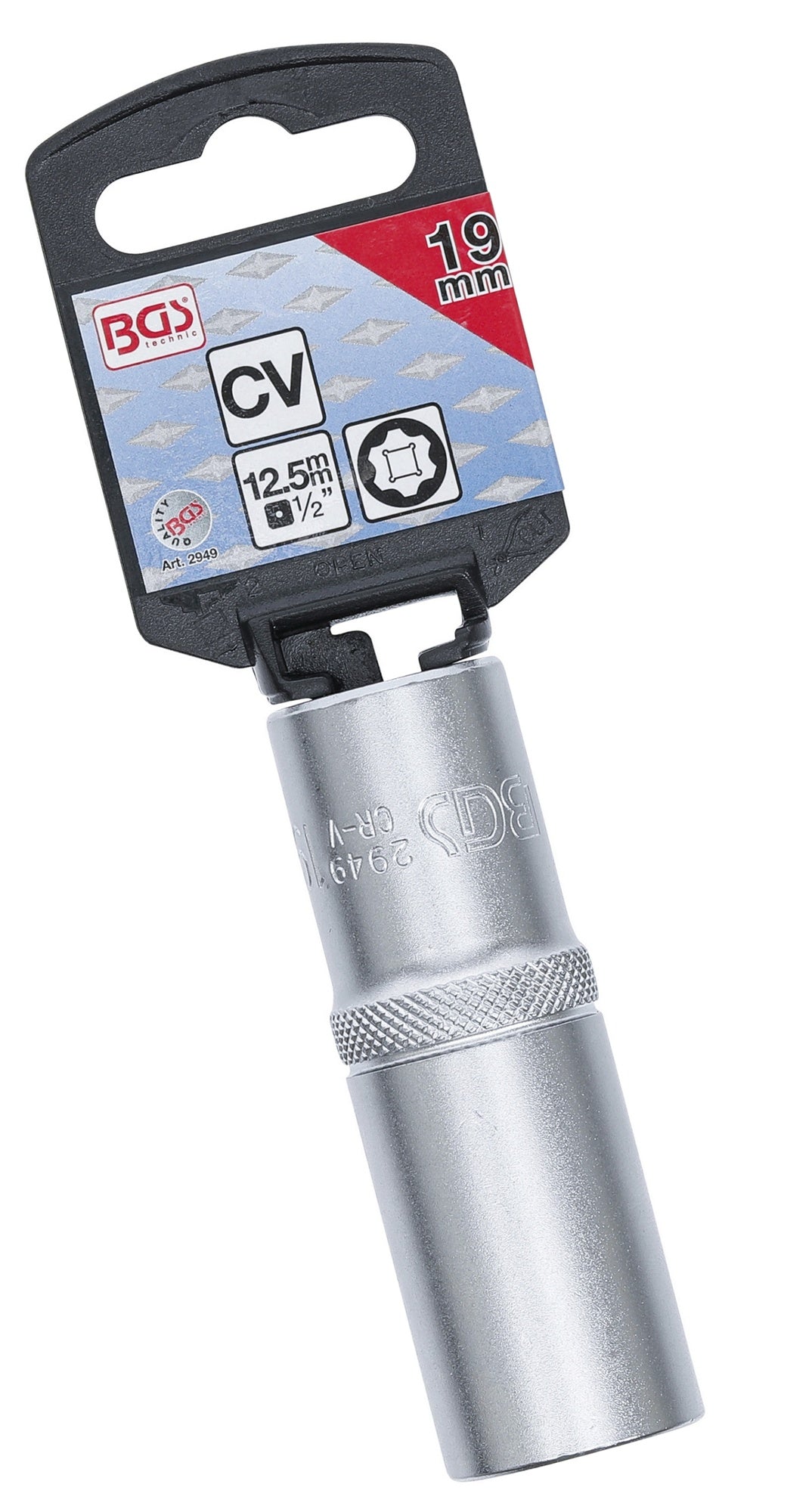 BGS 2949 Nuss / Stecknuss 19mm lang/tief Super Lock Wellenprofil Antrieb 12,5mm (1/2")