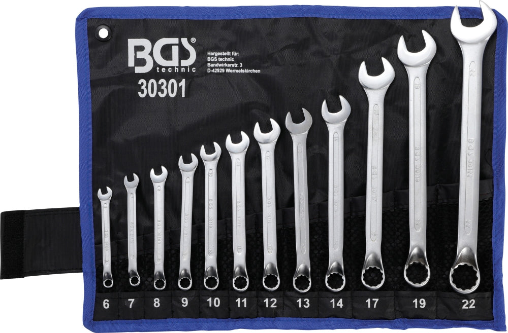 BGS 30301 Satz Ringmaulschlüssel gekröpft SW 6 - 22mm metrisch 12 teilig
