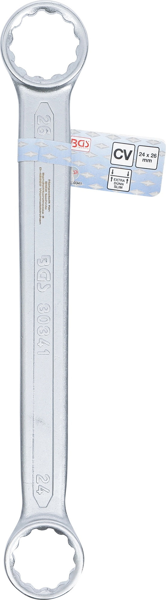BGS 30341 Doppelringschlüssel extra flach SW 24 x 26mm metrisch kalt geschmiedet