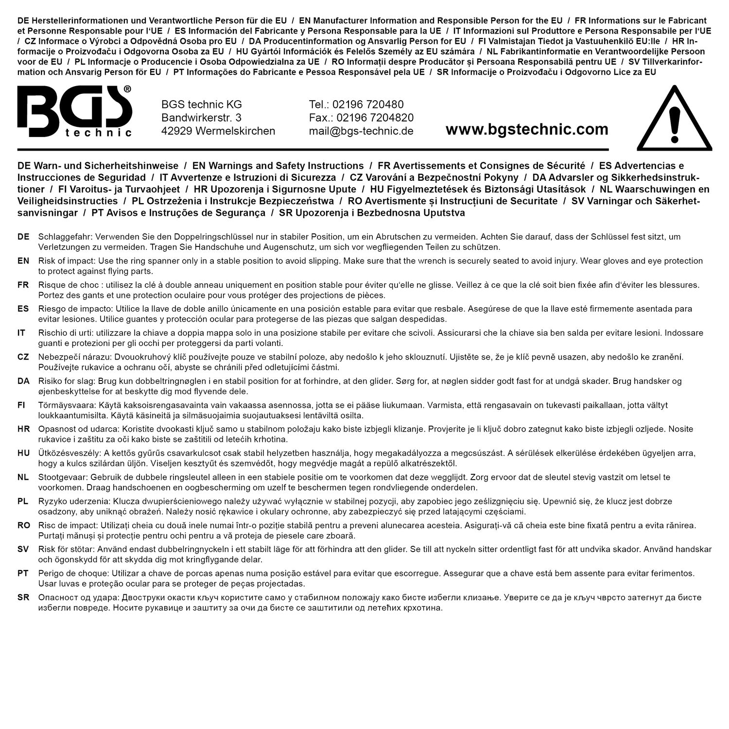 BGS 30342 Doppelringschlüssel extra flach SW 25 x 28mm metrisch kalt geschmiedet