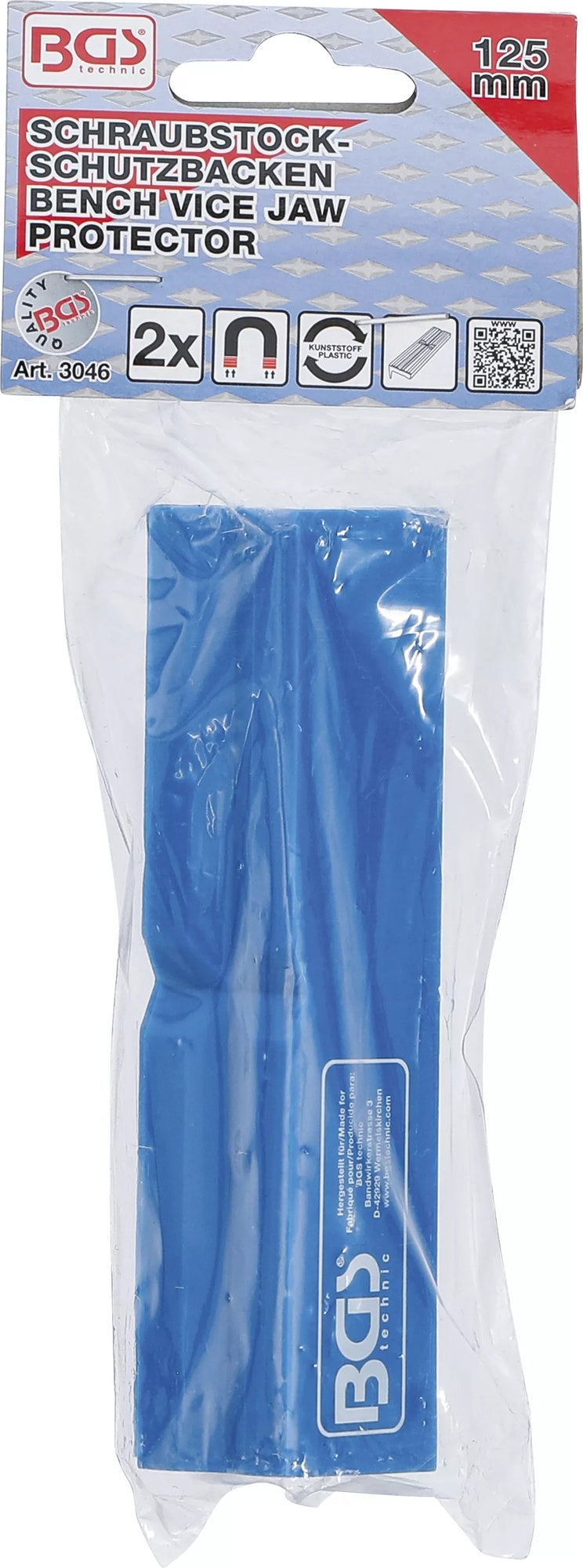 BGS 3046 Satz Schraubstock Schutzbacken aus Kunststoff V + H Profil Breite 125mm 2 teilig