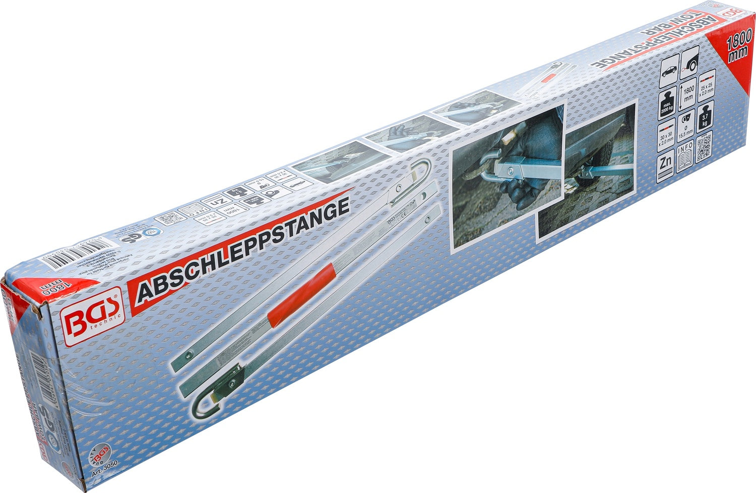 BGS 3050 Abschleppstange max. Belastung 2000kg Länge 1,8m 63teilig