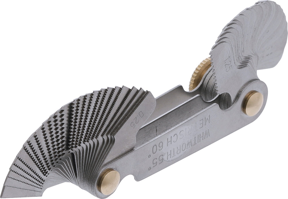 BGS 3069 Doppel Gewindelehre / Gewindeschablone metrisch / Whitworth 52 Blatt