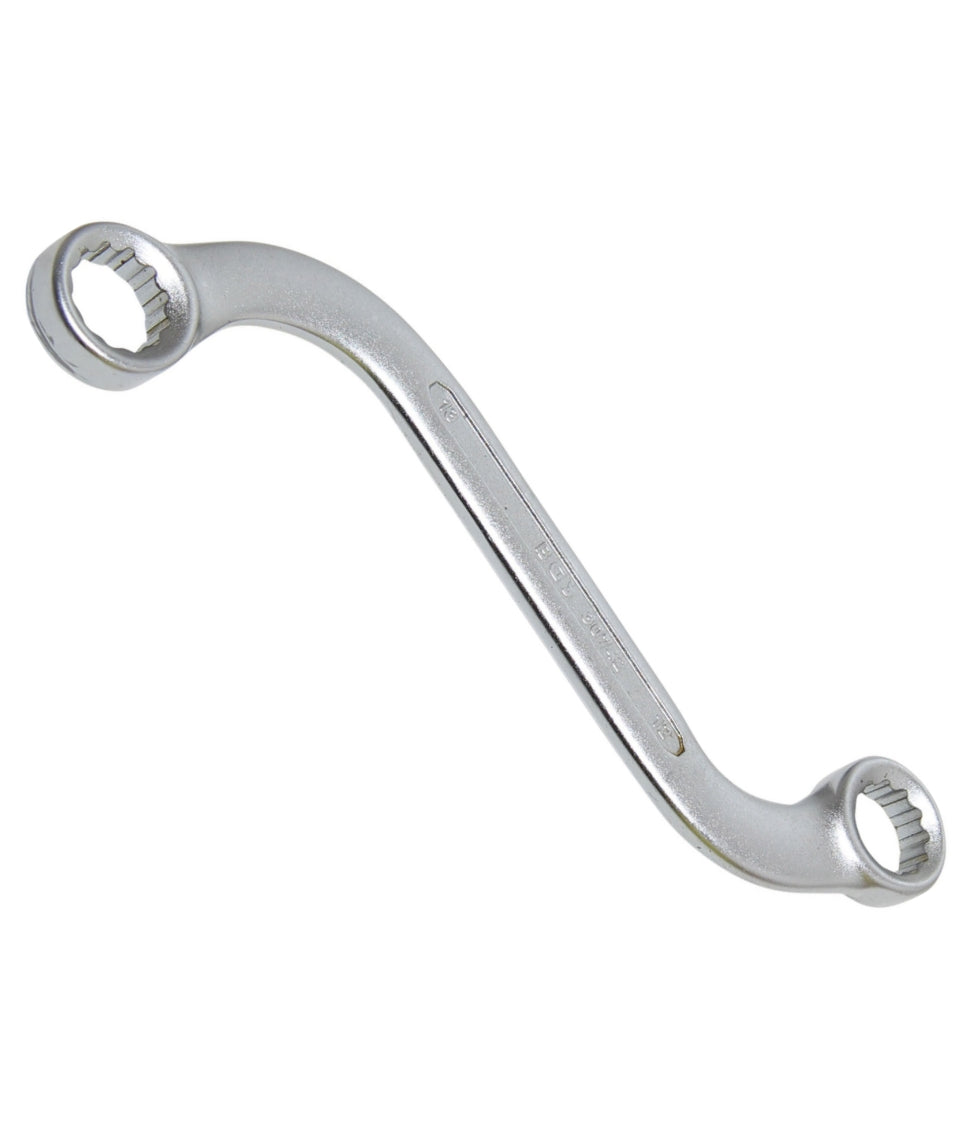 BGS 30742 Doppelringschlüssel S-Form Zwölfkant SW 12 x 13mm metrisch kalt geschmiedet