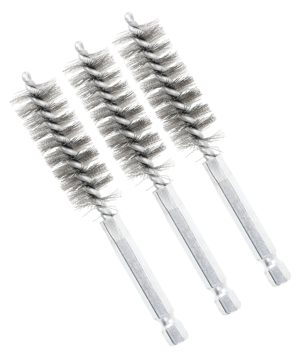 BGS 3078-16-S Stahlbürste 16mm Antrieb Außensechskant 6,3mm (1/4") 3 teilig