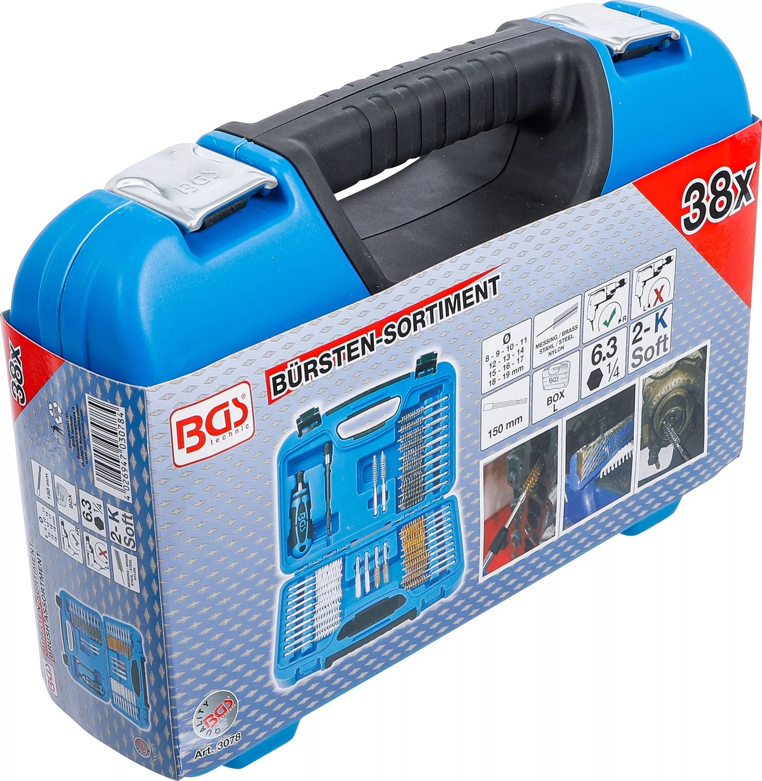 BGS 3078 Satz Bürsten Reinigen und Entgraten von Maschinenteilen im Koffer