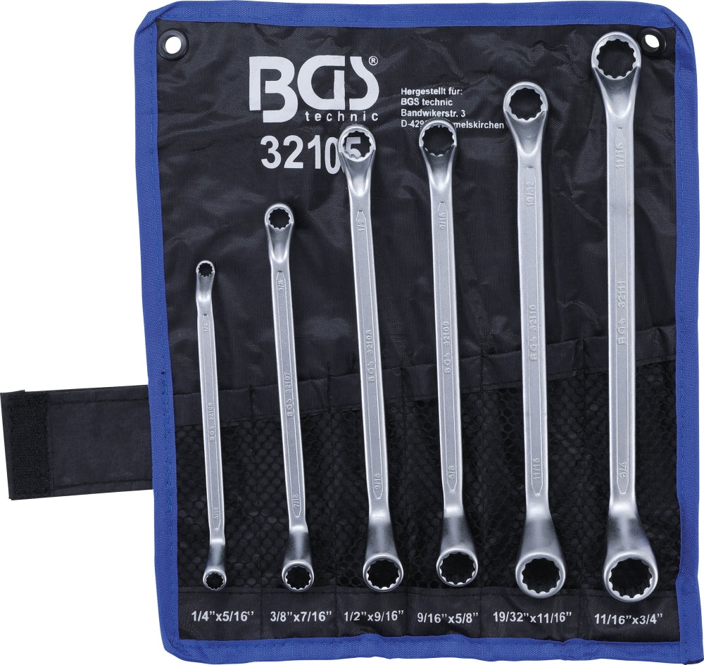 BGS 32105 ZOLL Satz Doppelringschlüssel gekröpft 1/4" -  3/4"  6 teilig kalt geschmiedet