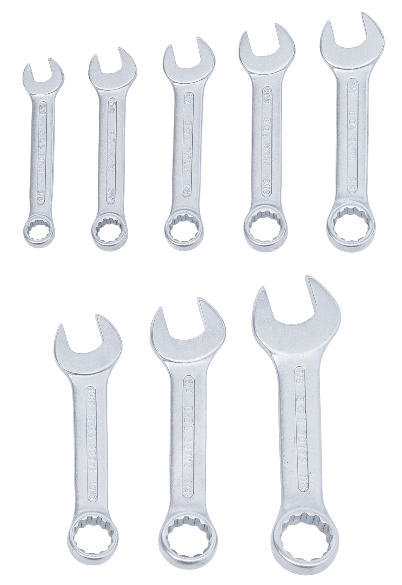 BGS 32140 ZOLL Satz Ring Maulschlüssel Satz EXTRAKURZ 8 teilig