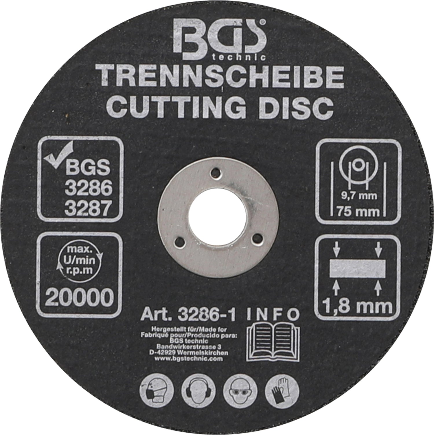 BGS 3286-1 Trennscheibe Ø 75 x 1,8 x 9,7mm für BGS 3287