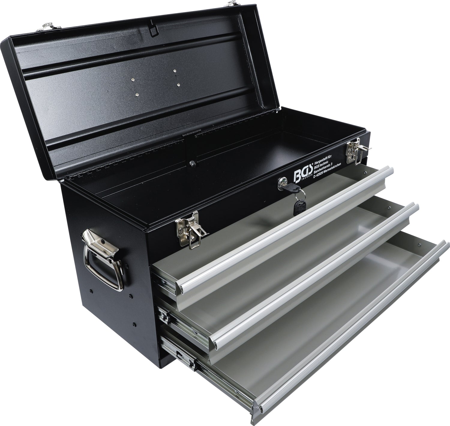 BGS 3312 Werkzeugkoffer aus Metall mit 3 Schubladen leer