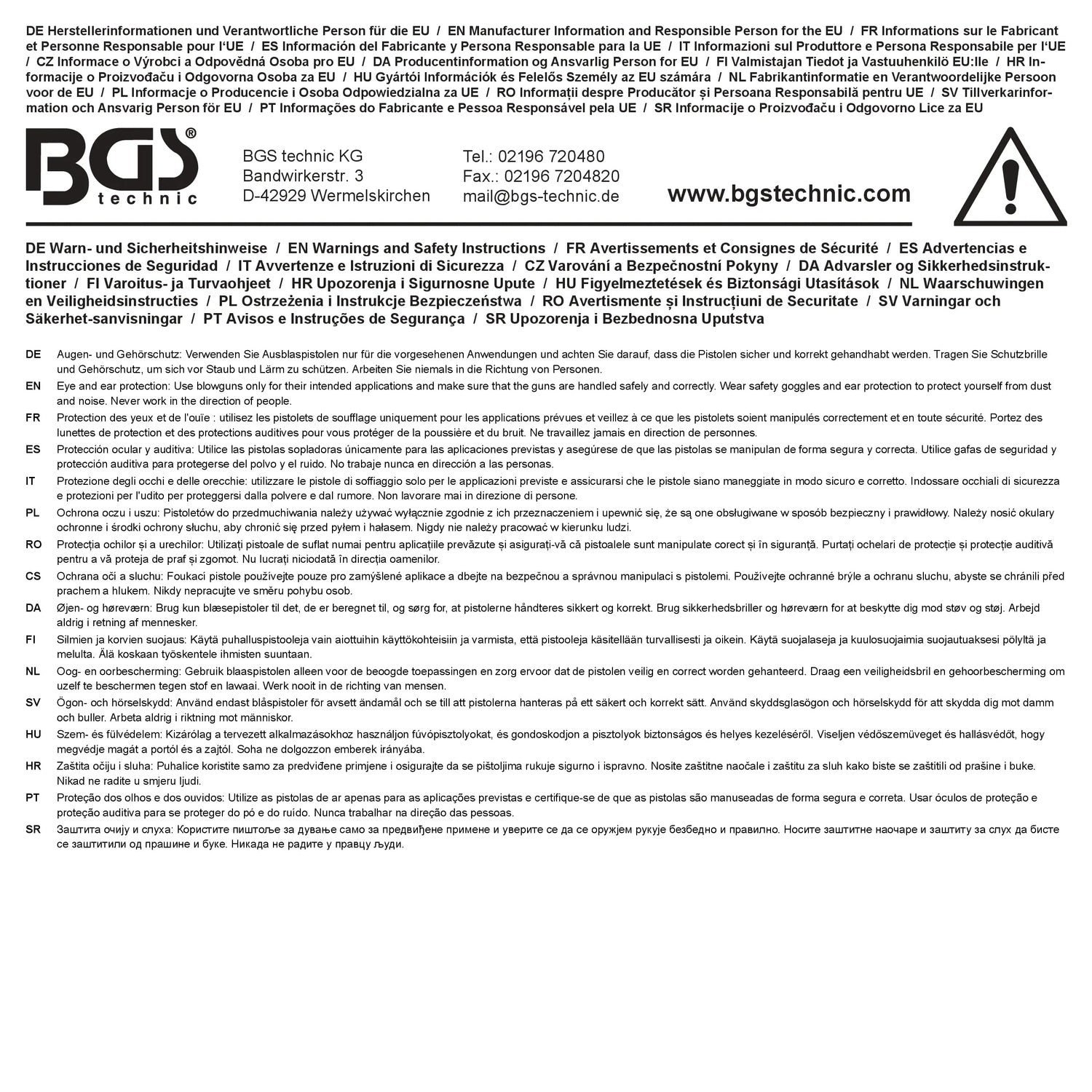 BGS 3329 Druckluft Ausblaspistole mit geräuschreduzierender Düse Ausblaswerkzeug