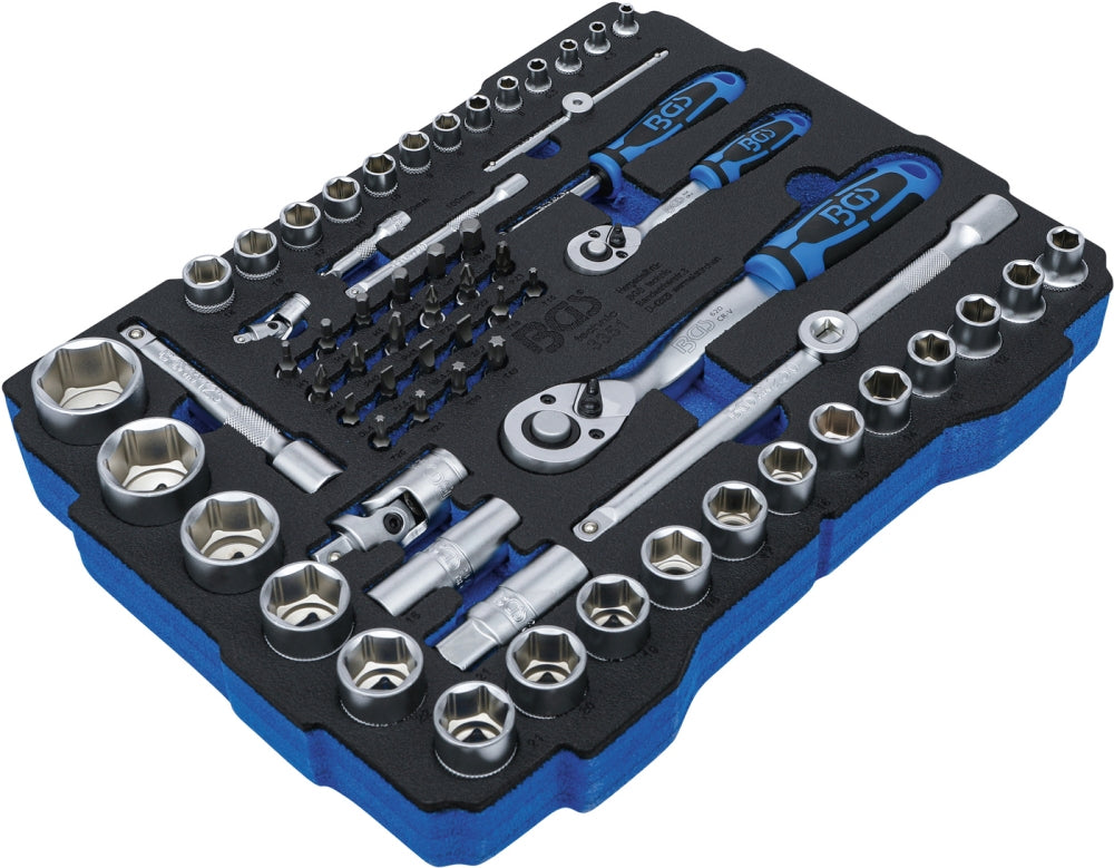BGS 3351 Werkzeugeinlage Schaumeinlage für BOXSYS1 & 2 Steckschlüsselsatz 6,3mm (1/4") & 12,5mm (1/2") BGS systainer®