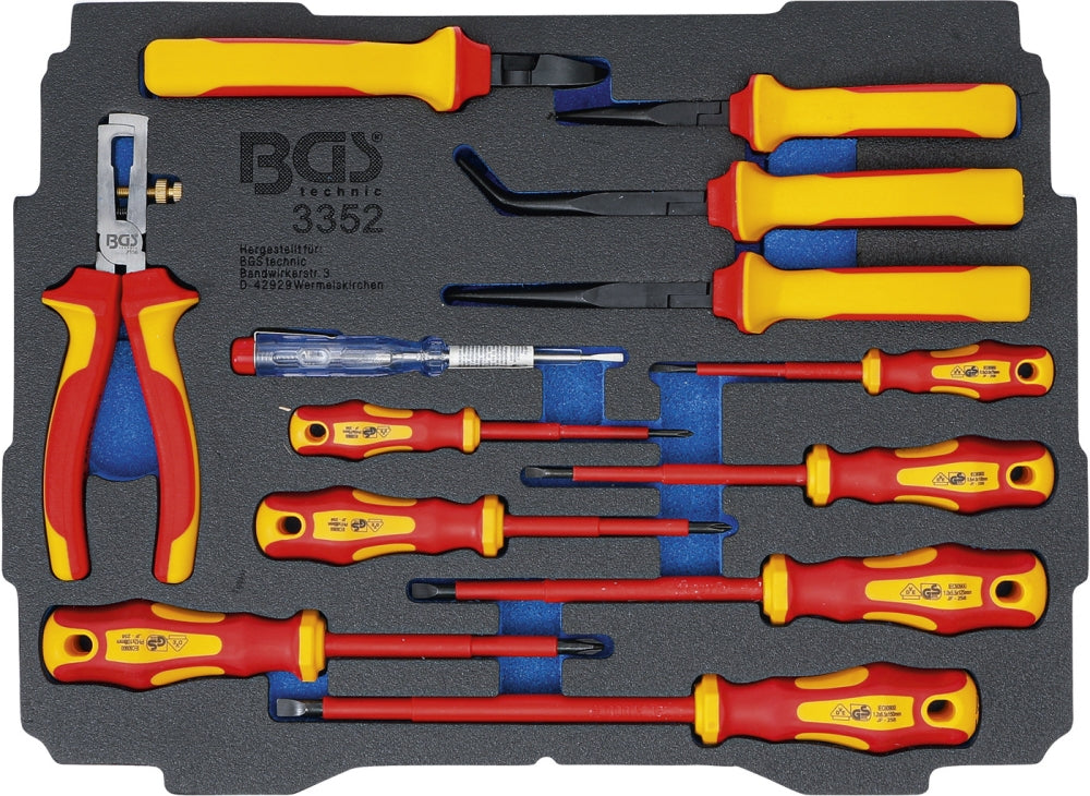 BGS 3352 Werkzeugeinlage Schaumeinlage VDE Zangen & Schraubendreher für systainer® T-Loc 1 & 2 13 teilig