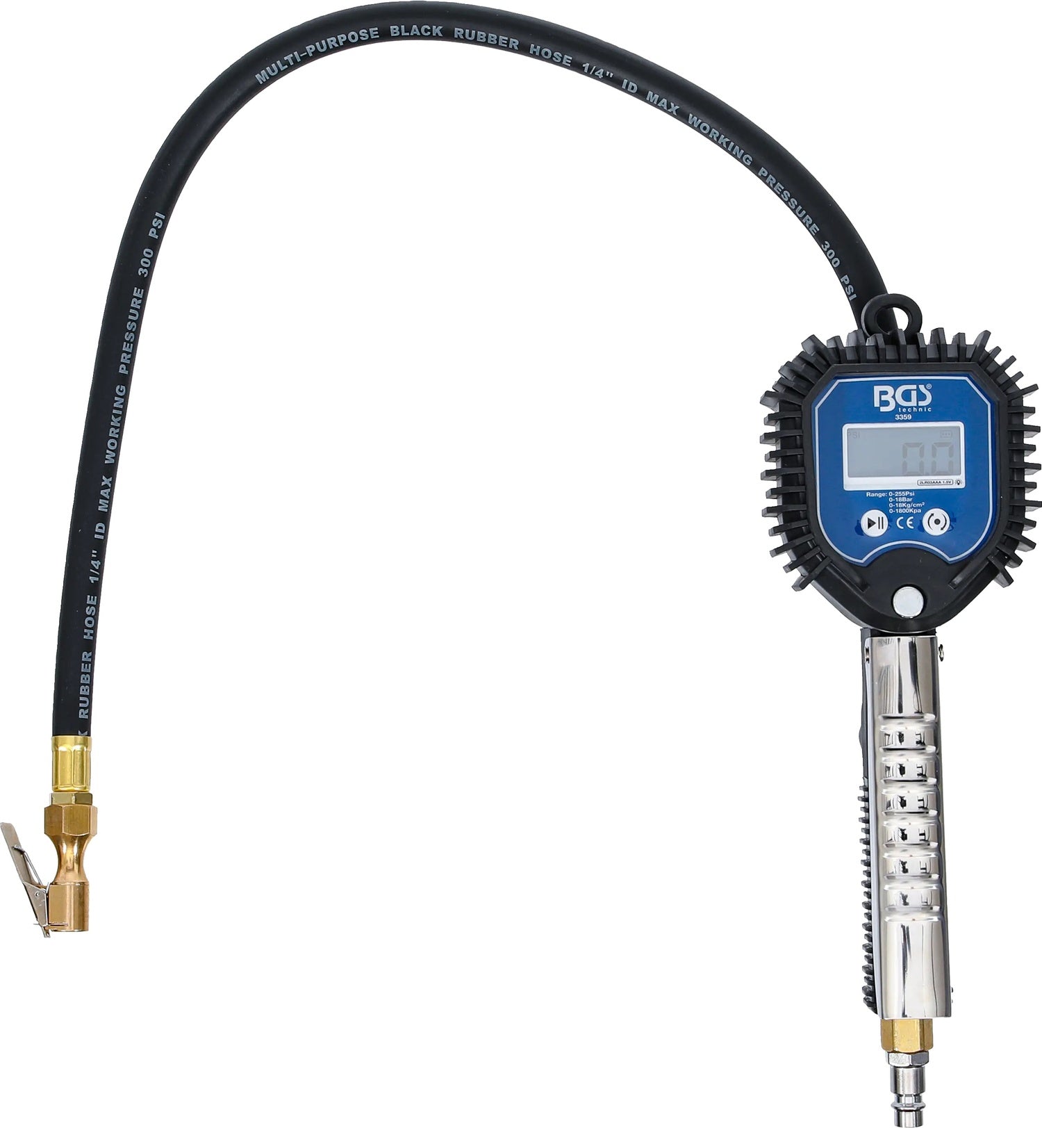 BGS 3359 Druckluft Reifenfüllpistole Reifenfüller Messgerät digital 0 - 16 bar