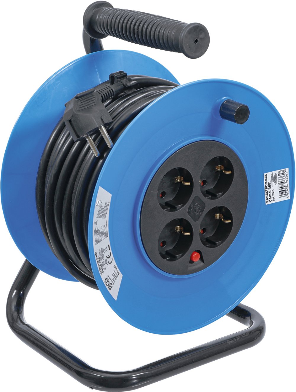 BGS 3361 Kabeltrommel 25m 3 x 1,5mm² 4 Steckdosen IP 20 3000W