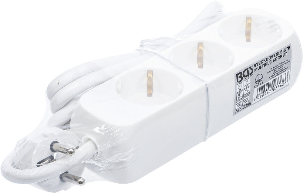 BGS 3368 Steckdosenleiste 3 fach Zuleitung 1,4m 3 x 1,5mm² IP 20