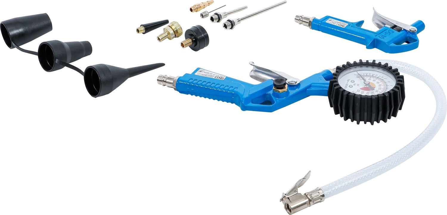 BGS 3369 Druckluft Ausblaspistole und Reifenfüllpistolen-Satz Manomometer 10 teilig