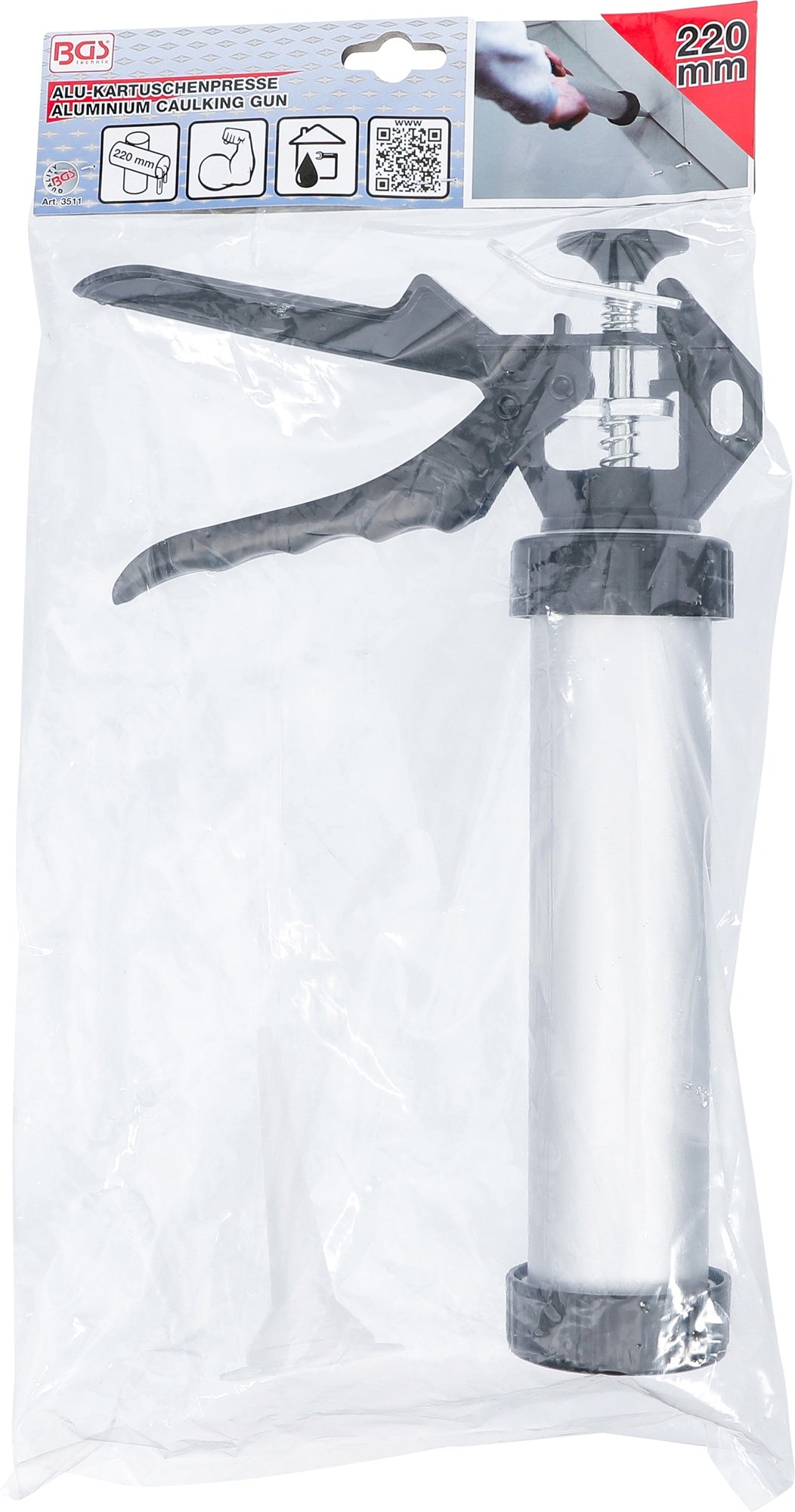 BGS 3511 Kartuschenpresse Kartuschenpistole Aluminiumgehäuse für 400ml Kartuschen