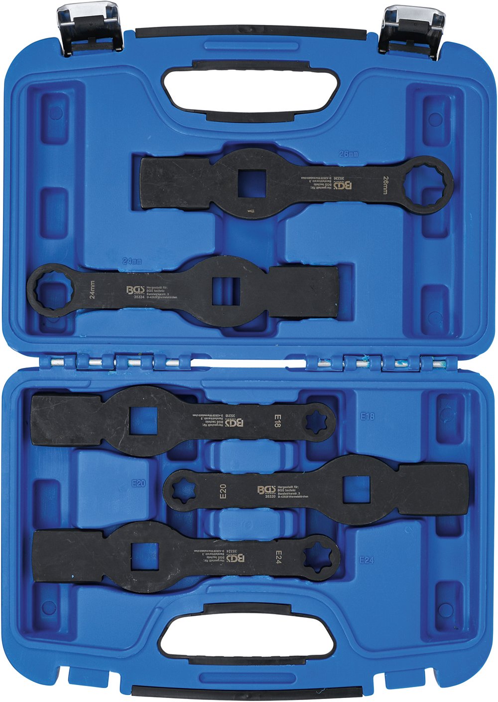 BGS 35310 Satz Schlagringschlüssel Zwölfkant / E-Profil (für Torx) 5-teilig