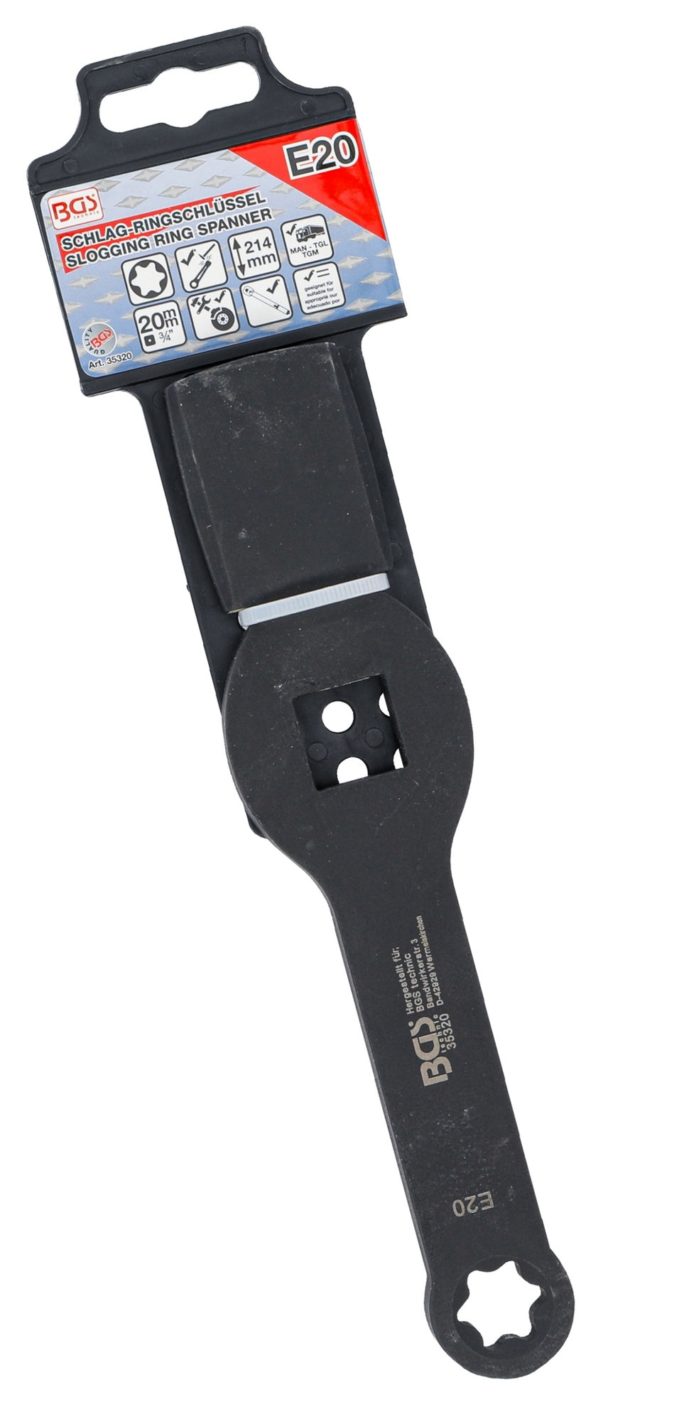 BGS 35320 Ring-Schlagschlüssel 20mm E-Profil mit 2 Schlagflächen