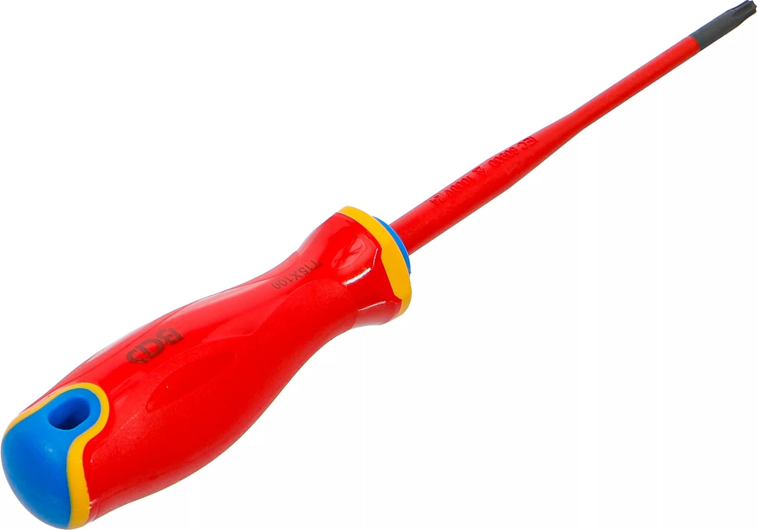 BGS 35864 VDE Schraubendreher extra dünne Spitze T-Profil (für Torx) T15