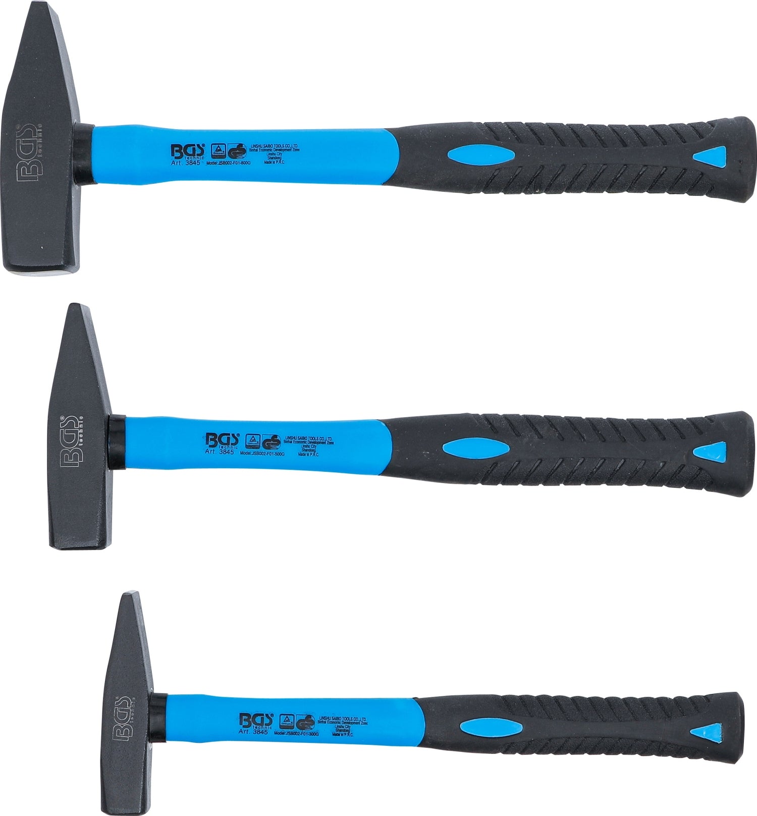 BGS 3845 Schlosserhammer Fiberglasstiel DIN 1041 Kopfgewicht 300g 500g 800g 3 teilig