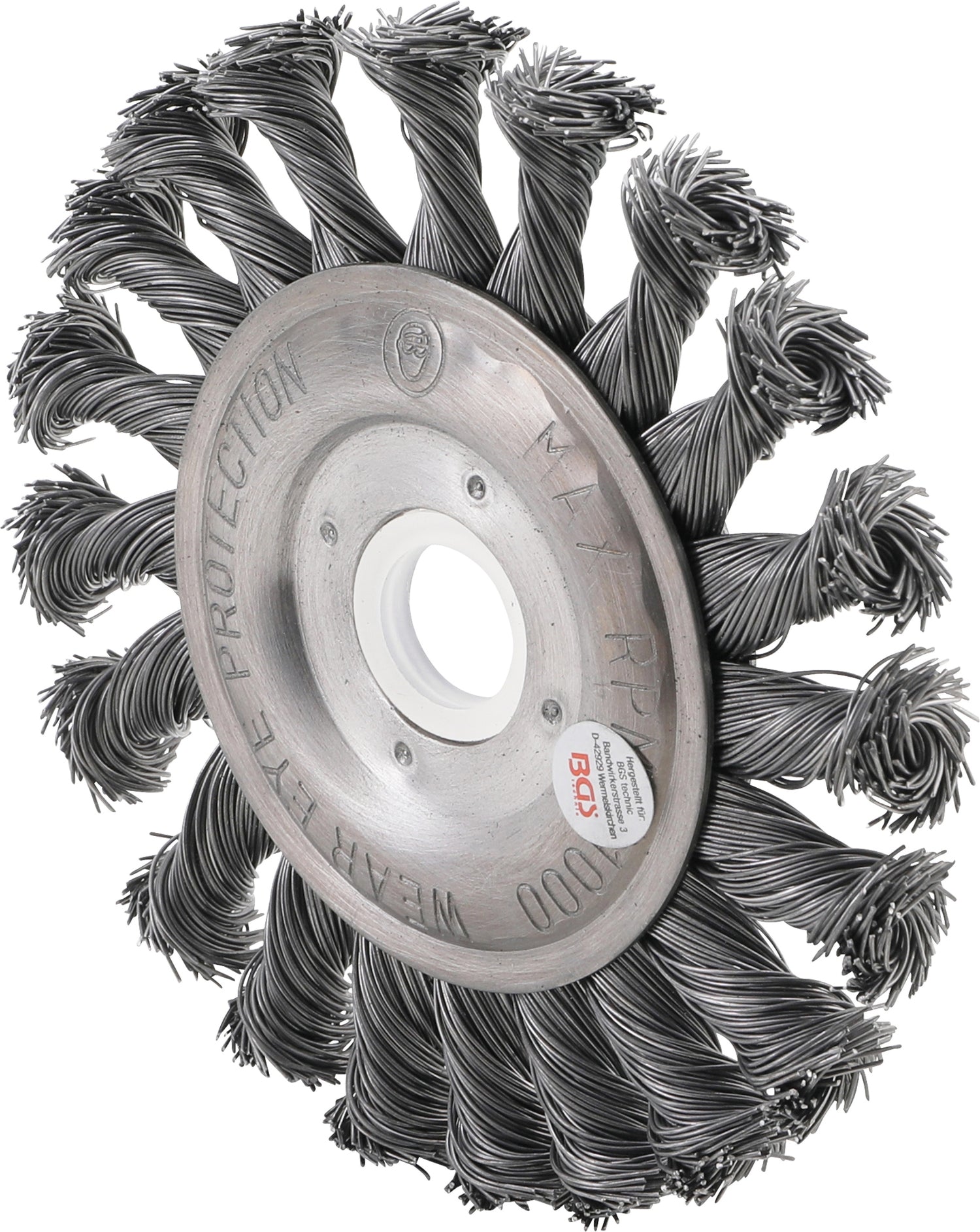 BGS 3985 Scheibenbürste Zopfrundbürste  Ø115mm Aufnahme Ø22,2mm Stahl