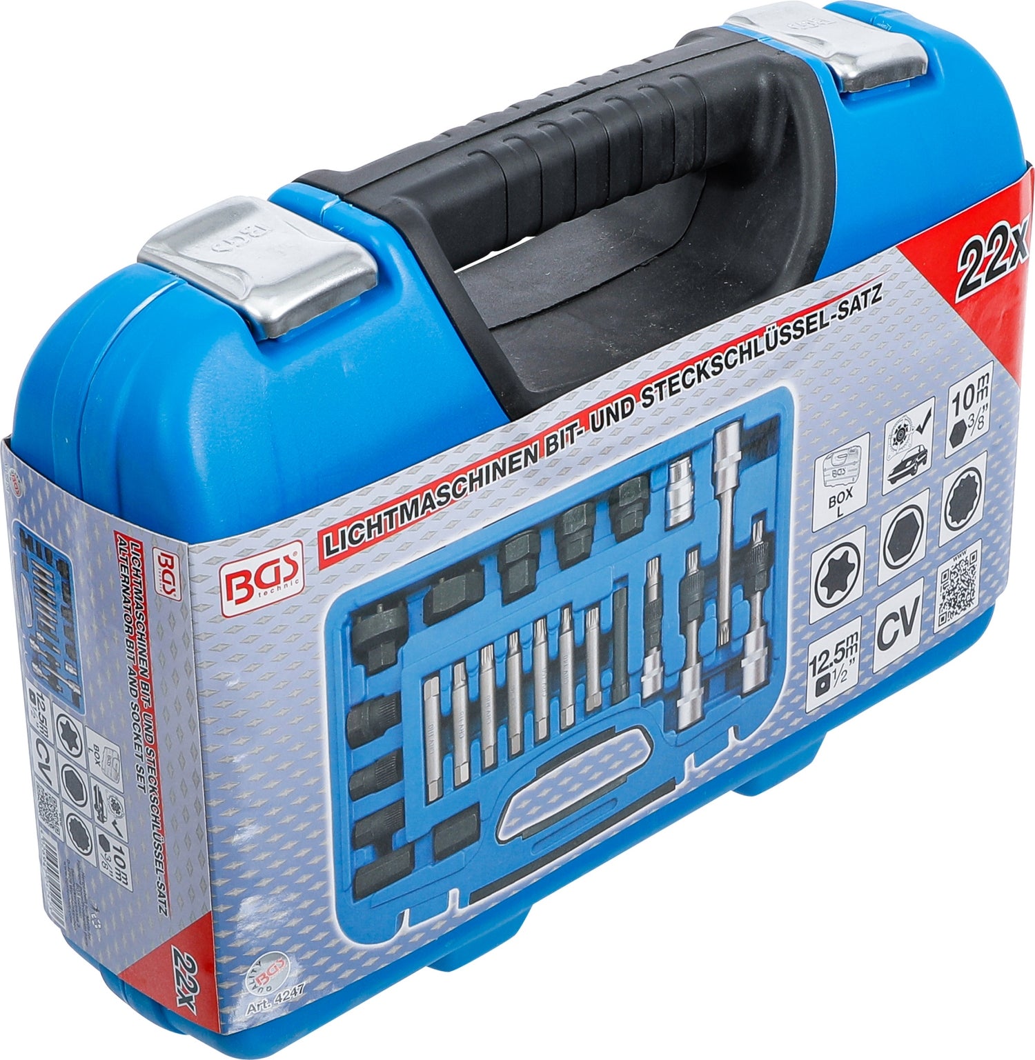 BGS 4247 Satz Bits und Steckschlüssel für Lichtmaschinen Kombischlüssel 23 teilig